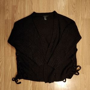 Woven Black Cardigan